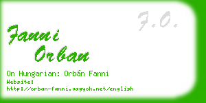 fanni orban business card