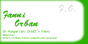 fanni orban business card